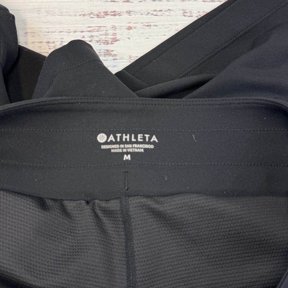 Athleta Skort Womens M Black Drawstring Active Golf Tennis Grosgrain Trim Pocket - Picture 5 of 8